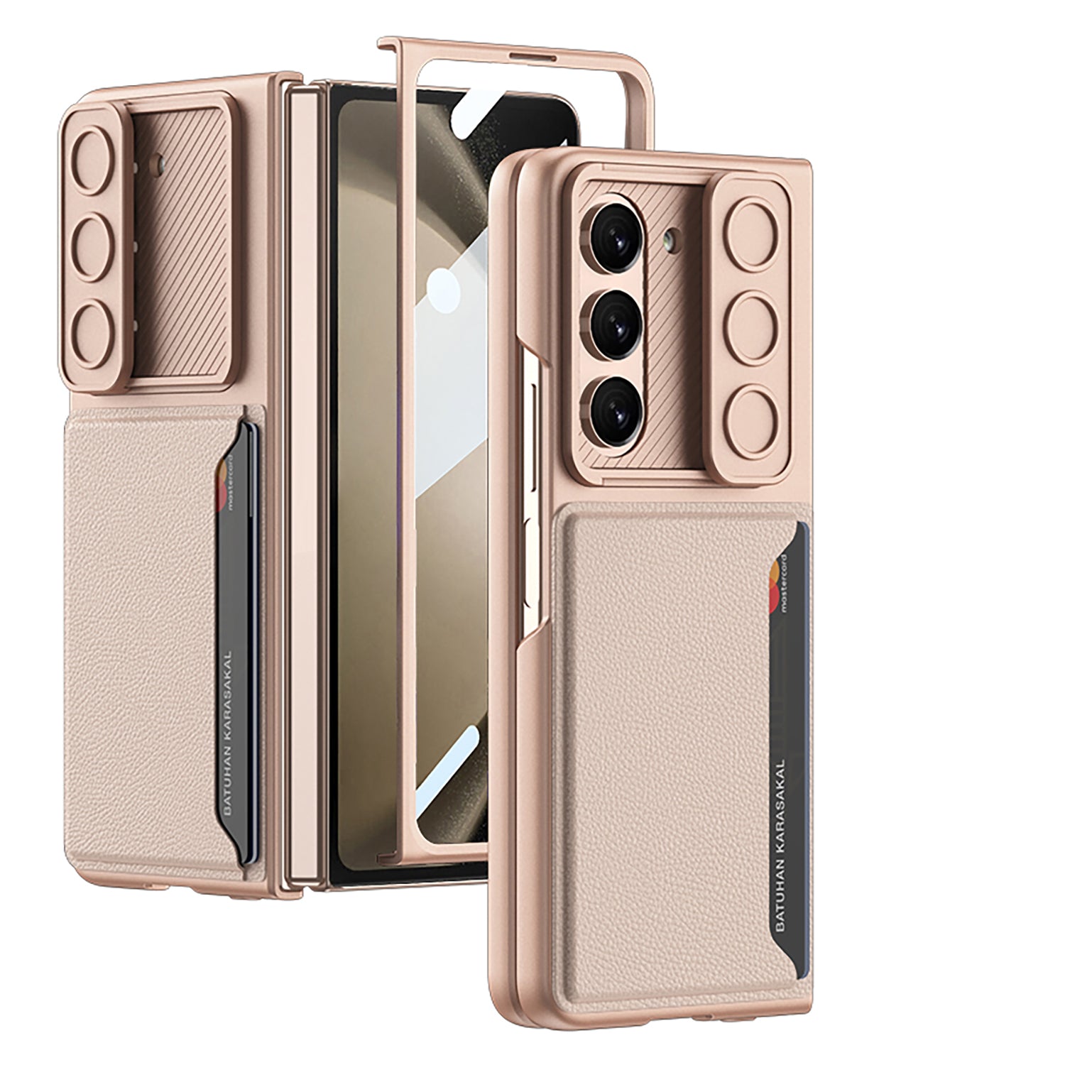 GKK Camera Slider PC Case for Samsung Galaxy Z Fold5 5G Phone Cover with Card Holder Tempered Glass Film GKK Camera Slider PC Case for Samsung Galaxy Z Fold5 5G Phone Cover with Card Holder Tempered Glass Film